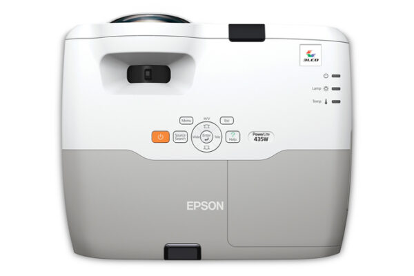 Epson PowerLite 435W WXGA 3LCD Short Throw Projector displaying bright and clear visuals, ideal for classrooms and offices in Rawalpindi